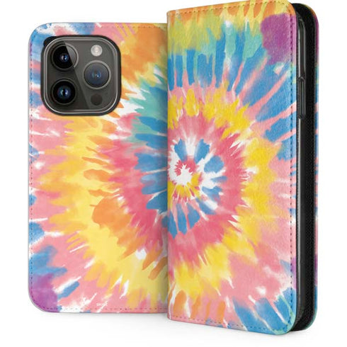 Rainbow Tie Dye iPhone 15 Pro Folio Case